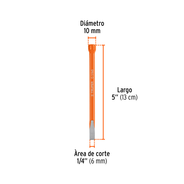 Cincel de corte frío de 1/4 X 5', Truper Código: 12100