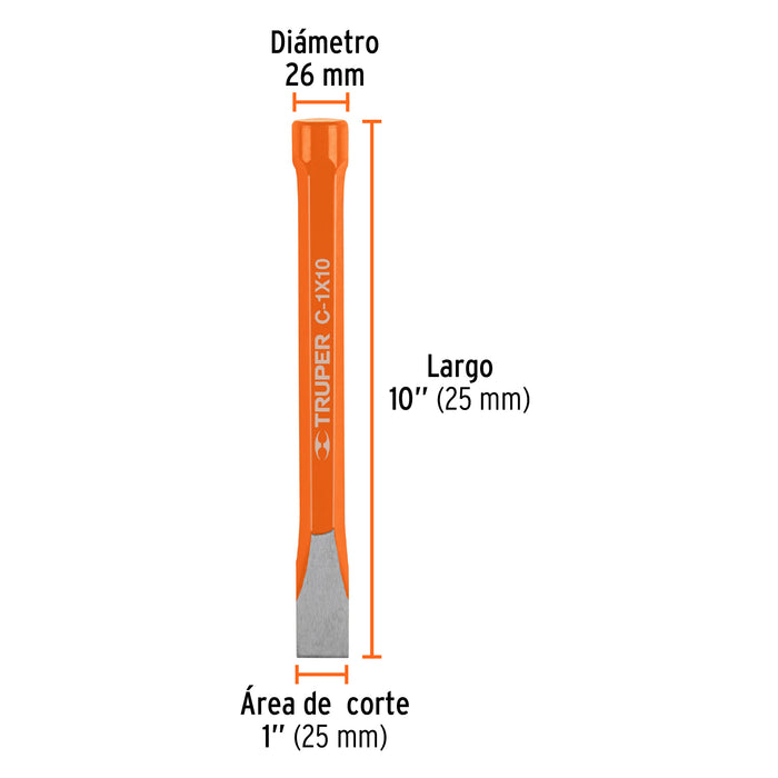 Cincel de corte frío de 1 X 10', Truper 12163 C-1X10