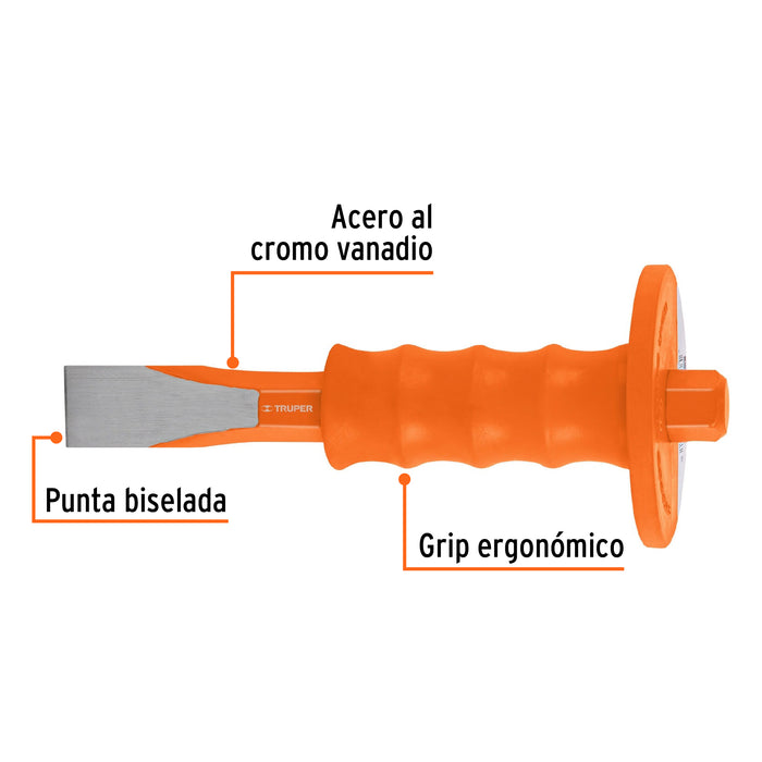 Cincel de corte frío 1 x 8' con grip, Truper 12276 C-1X8G