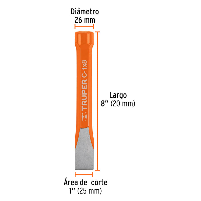 Cincel de corte frío de 1 X 8', Truper 12160 C-1X8