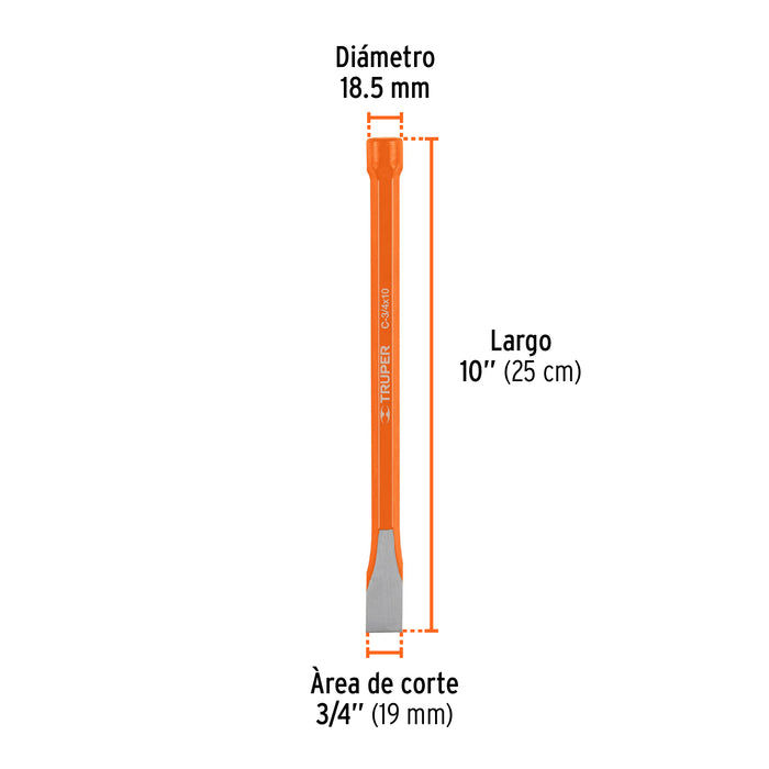 Cincel de corte frío de 3/4 X 10', Truper Código: 12145