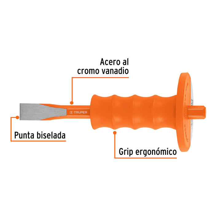 Cincel de corte frío 3/4 x 8' con grip, Truper Código: 12278