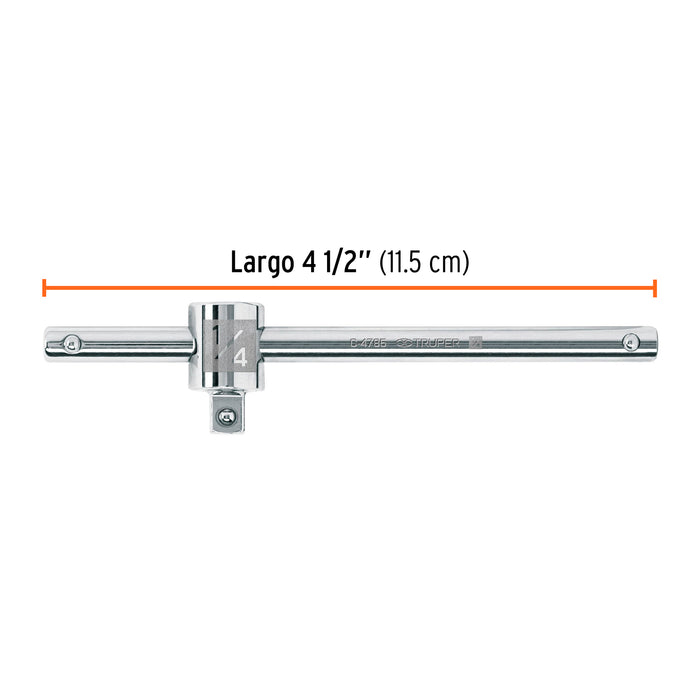 Barra corrediza para dados cuadro 1/4', Truper 13217 C-4785