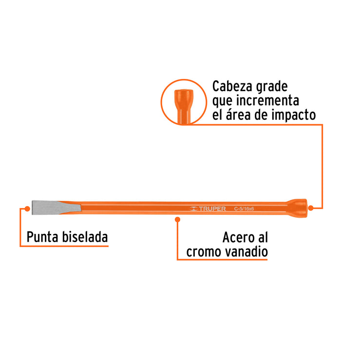Cincel de corte frío de 5/16 X 6', Truper Código: 12103
