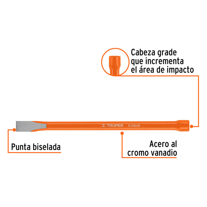 Cincel de corte frío de 5/8 X 10', Truper Código: 12133