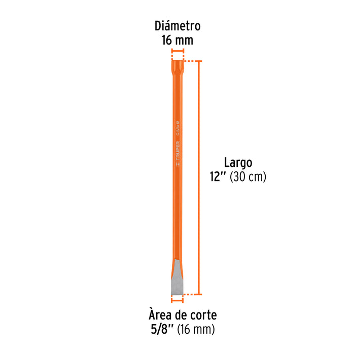 Cincel de corte frío de 5/8 X 12', Truper Código: 12136