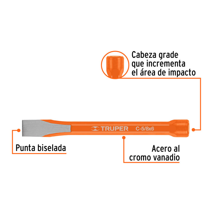 Cincel de corte frío de 5/8 X 6', Truper Código: 12127