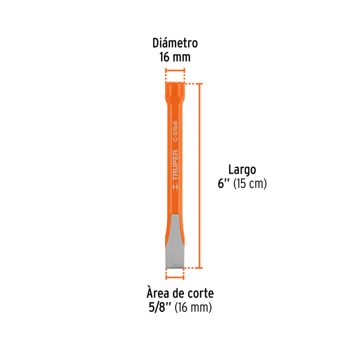 Cincel de corte frío de 5/8 X 6', Truper Código: 12127
