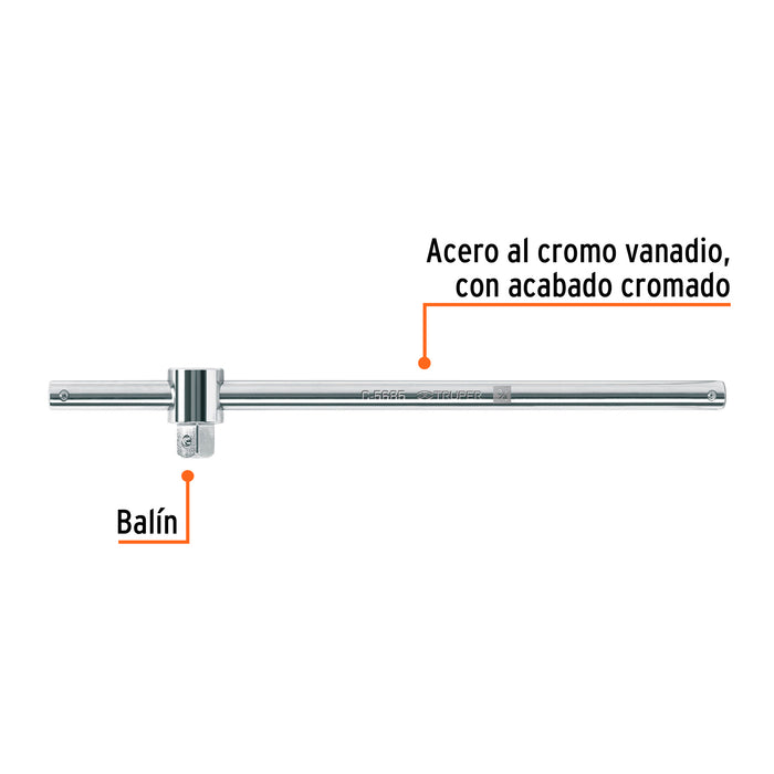 Barra corrediza para dados cuadro 3/4', Truper 13912 C-5685