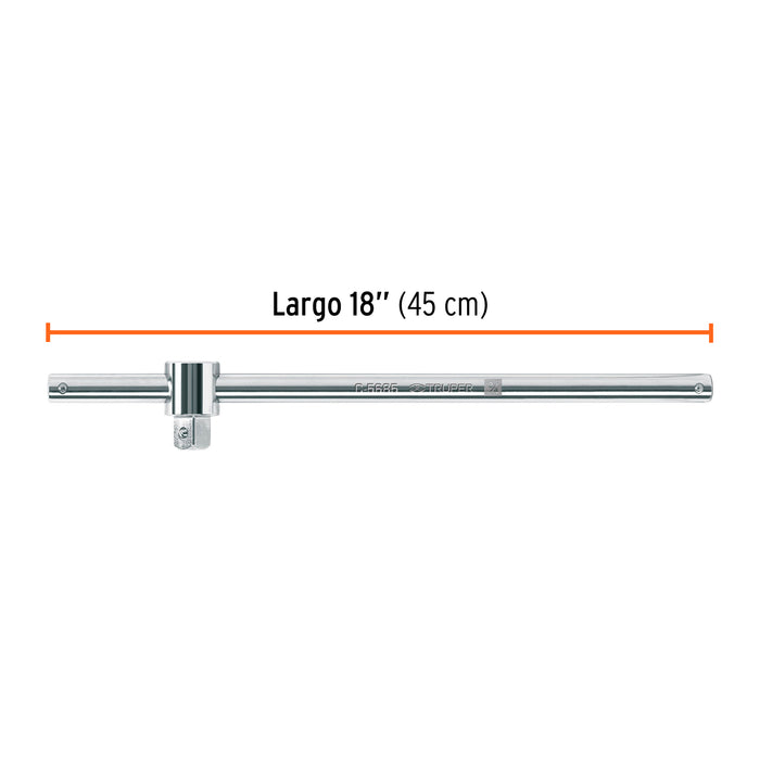 Barra corrediza para dados cuadro 3/4', Truper 13912 C-5685