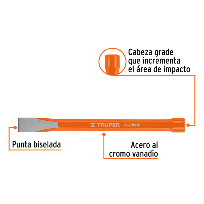 Cincel de corte frío de 7/8 X 10', Truper Código: 12154