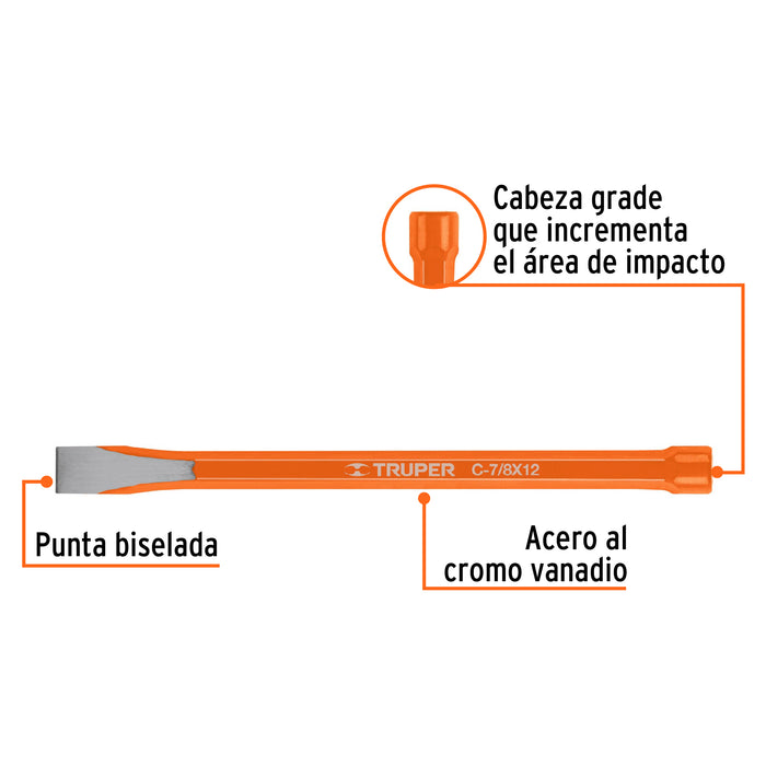 Cincel de corte frío de 7/8 X 12', Truper Còdigo: 12157