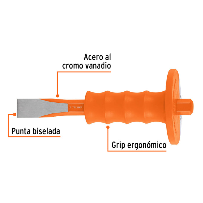Cincel de corte frío 7/8 x 8' con grip, Truper Código: 12277