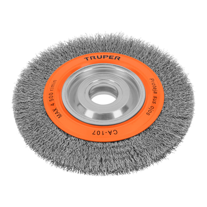 Carda alambre ondulado 8' x 3/4' para esmeril, Truper 17524 CA-107