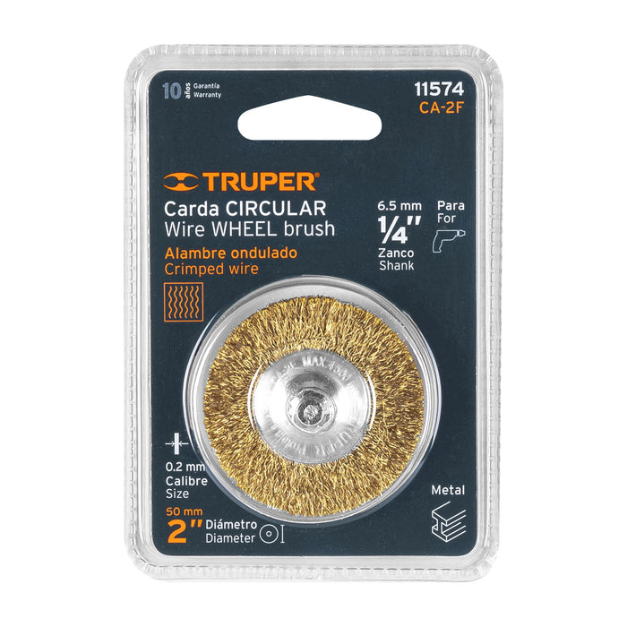 Carda circular 2' alambre fino para taladro, Truper 11574 CA-2F