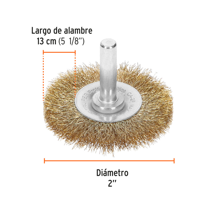 Carda circular 2' alambre fino para taladro, Truper 11574 CA-2F