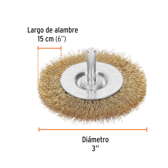 Carda circular 3' alambre fino para taladro, Truper 11575 CA-3F