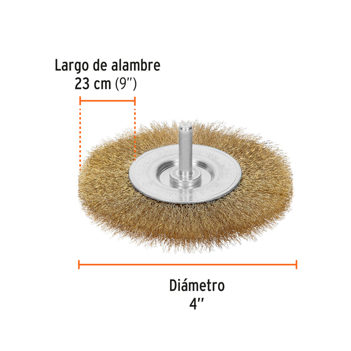 Carda circular 4' alambre fino para taladro, Truper 11576 CA-4F