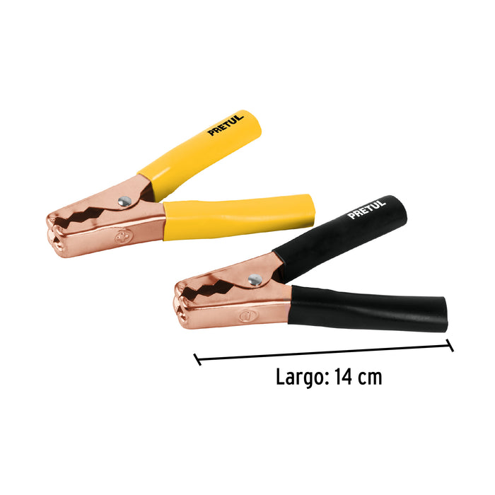 Caballete con 2 caimanes para cables pasa corriente, Pretul 20123 CAIMAN-P