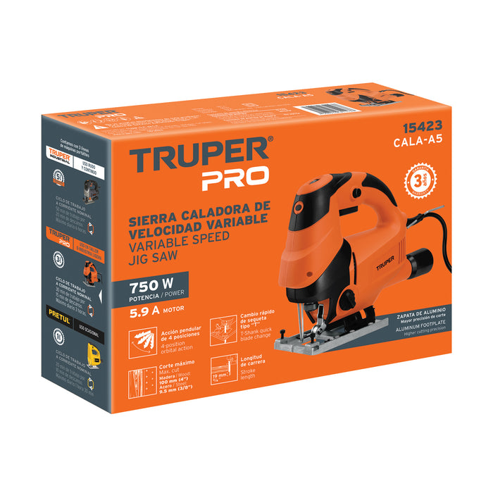 Sierra caladora 750 W 5.9 A velocidad variable, profesional 15423 CALA-A5