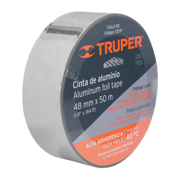 Cinta de aluminio de 48 mm x 50 m, Truper 12137 CALU-50