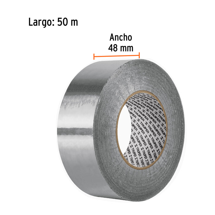 Cinta de aluminio de 48 mm x 50 m, Truper 12137 CALU-50