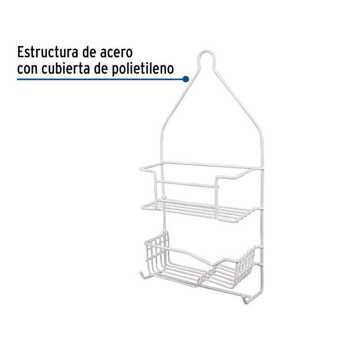 Organizador para regadera con cubierta plástica, Foset 49975