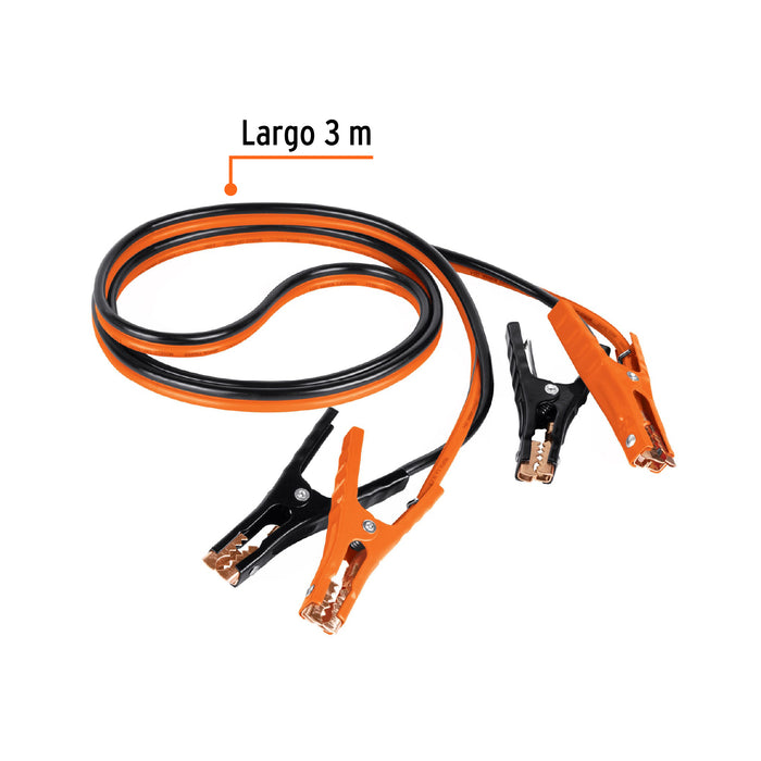 Cables pasa corriente 3 m, 225 A, 8 AWG, con funda, Truper 17543 CAP-3008T