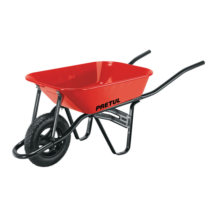 Carretilla 3.5 ft3 roja Neumática, bastidor tubular, Pretul 20675 CAP-35NB