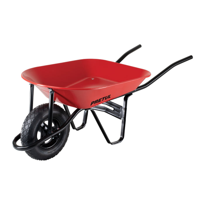 Carretilla 4.5 ft3 roja Neumática, bastidor tubular,Pretul 20628 CAP-40NB