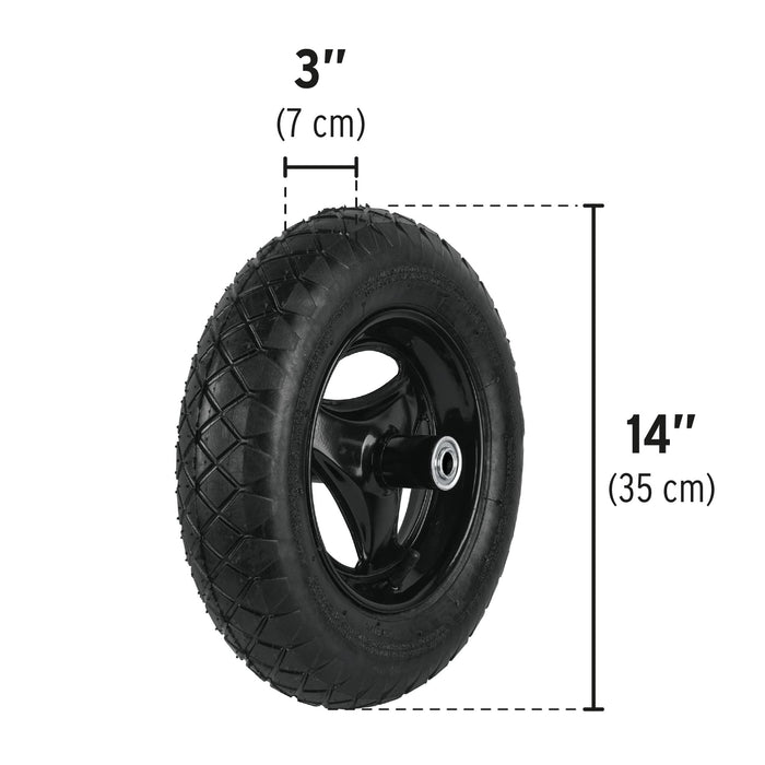 Carretilla 4.5 ft3 gris Neumática, bastidor tubular, Pretul 22647 CAP-4NB