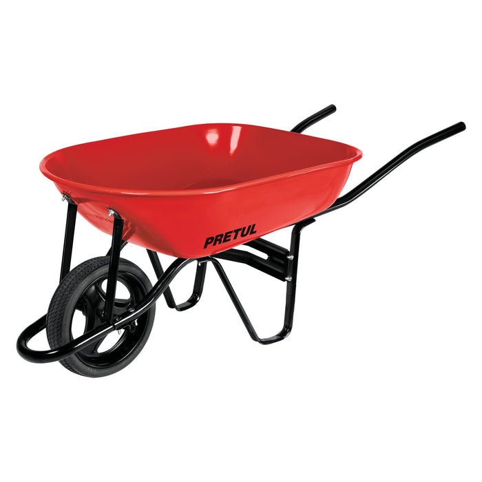 Carretilla 5.5 ft3 roja Imponchable, bastidor tubular,Pretul 20630 CAP-50FB