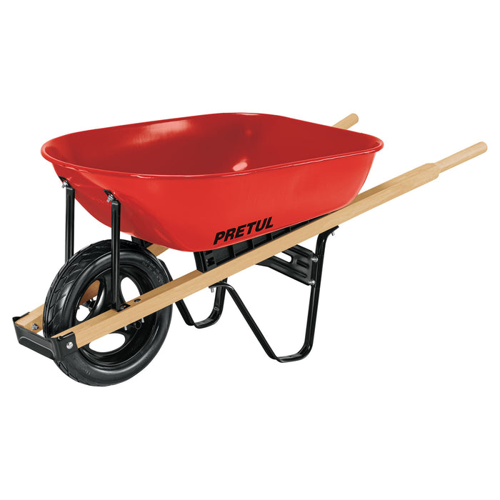 Carretilla 5.5ft3 roja Imponchable bastidores madera, Pretul 20623 CAP-5WFFR