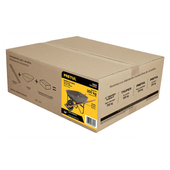 Carr. Metalica 5.5ft3, Llanta ND 14', Mangos Madera 37x37mm 20624 CAP-5WNDG