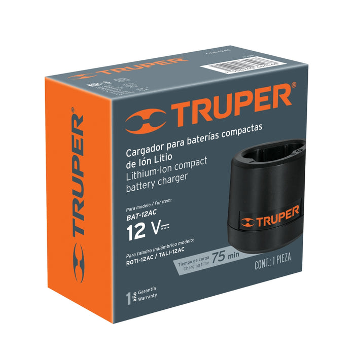 Cargador baterías de ion litio 12 V para TALI-12A, Truper 16946 CAR-12AC