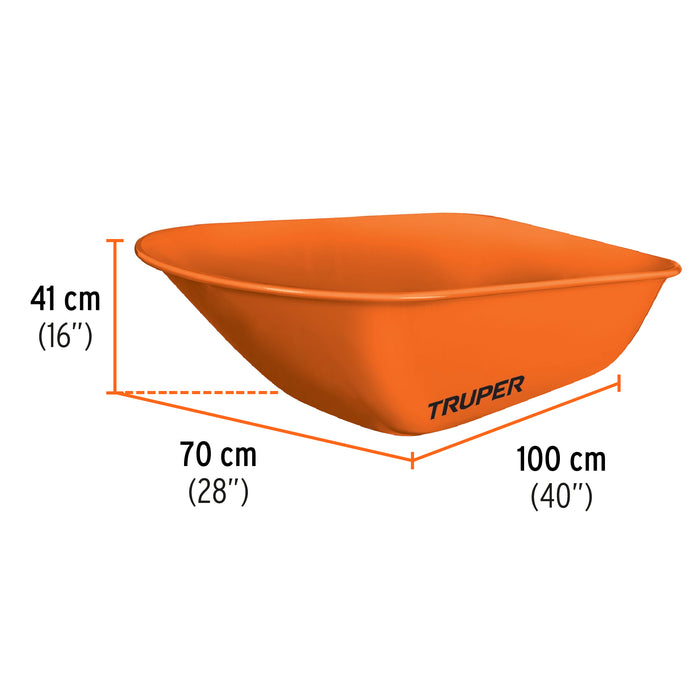 Carretilla 8 ft3 Imponchable, bastidor tubular, Truper 100177 CAR-81FF