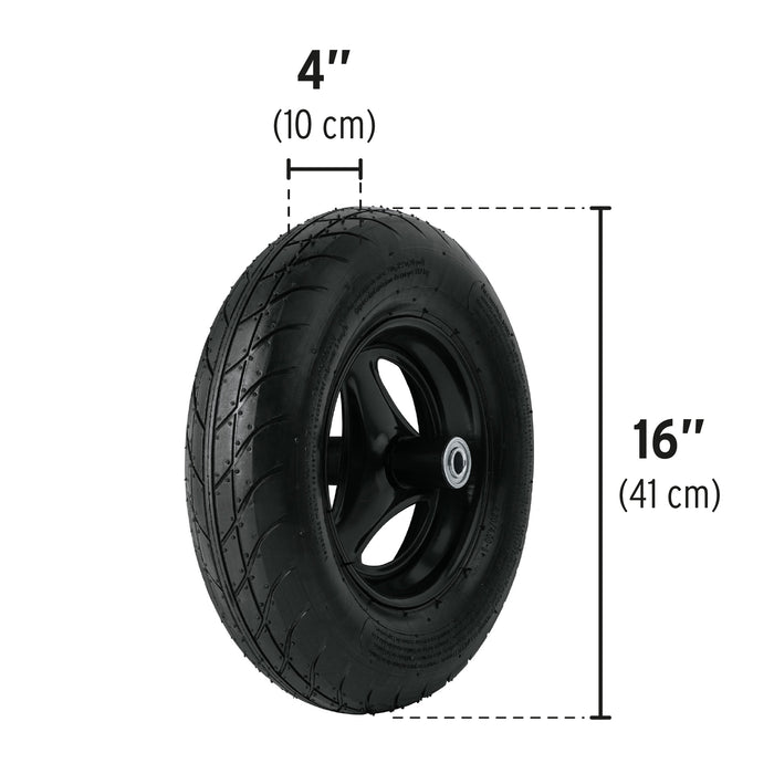 Carretilla 8 ft3 Doble llanta neumática, bastidores acero 11250 CAR-82