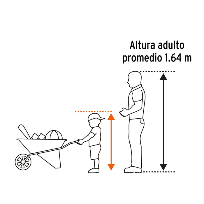 Carretilla para niños, concha plástica 54 x 38 cm, Truper 10440 CAR-KID-T