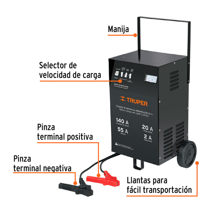 Cargador de 1 A para baterías de 6 y 12V, Truper 101610 CARBA-1