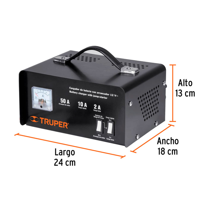 Cargador de 50 A para baterías de 12 V, Truper 13027 CARBA-50