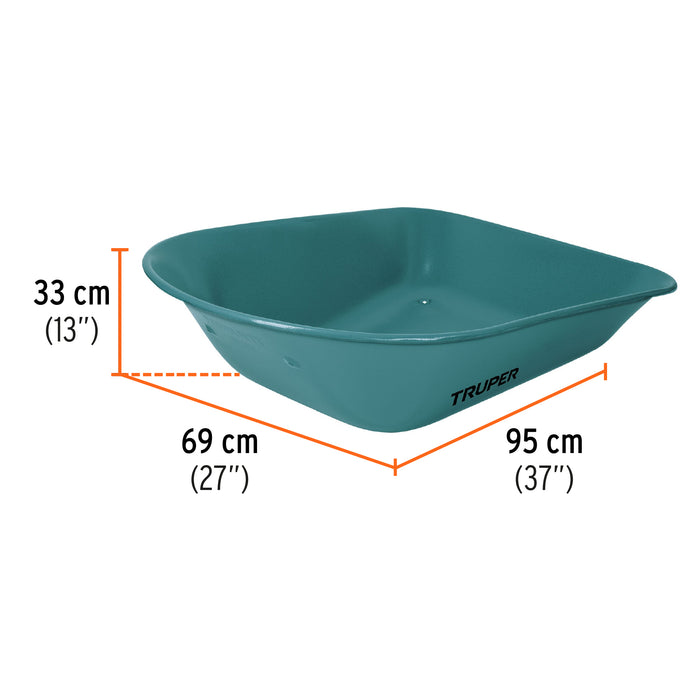 Carretilla 5 ft3 Imponchable, bastidor tubular, Truper 10079 CAT-15FF