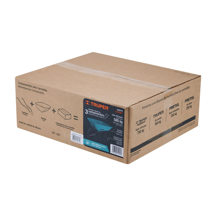 Carretilla 5 ft3 Imponchable, bastidor tubular, Truper 10079 CAT-15FF