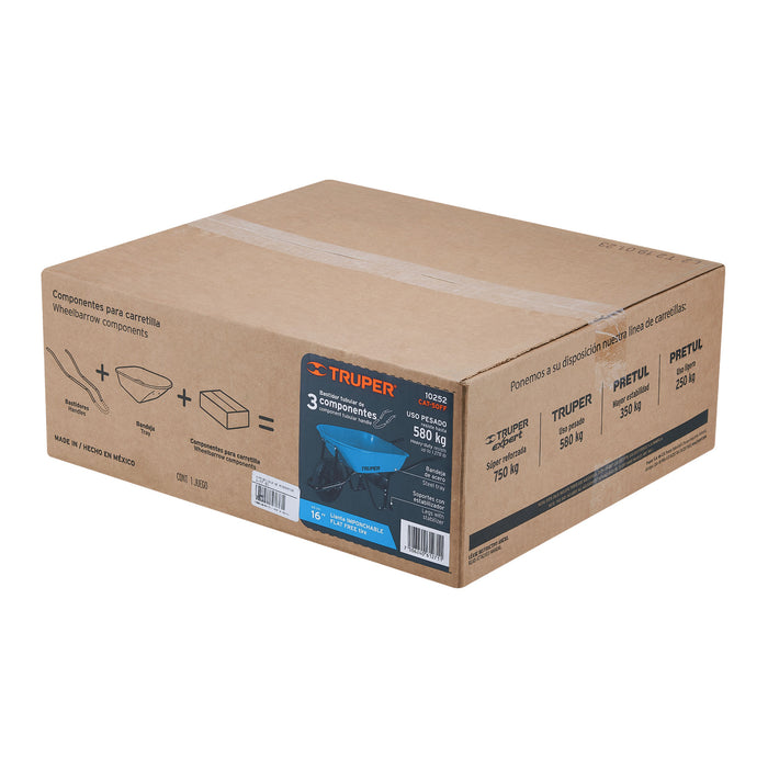 Carretilla 5.5 ft3 Imponchable, bastidor tubular, Truper 10252 CAT-50FF