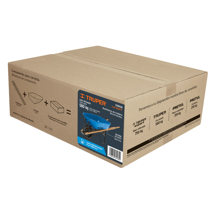 Carretilla 5.5 ft3 Imponchable, bastidores madera, Truper 10908 CAT-50WFF