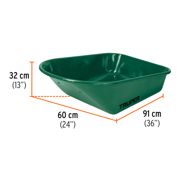 Carretilla 4.75 ft3 Imponchable, bastidor tubular, Truper 10253 CAT-55FF