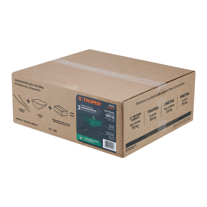 Carretilla 4.75 ft3 Imponchable, bastidor tubular, Truper 10253 CAT-55FF