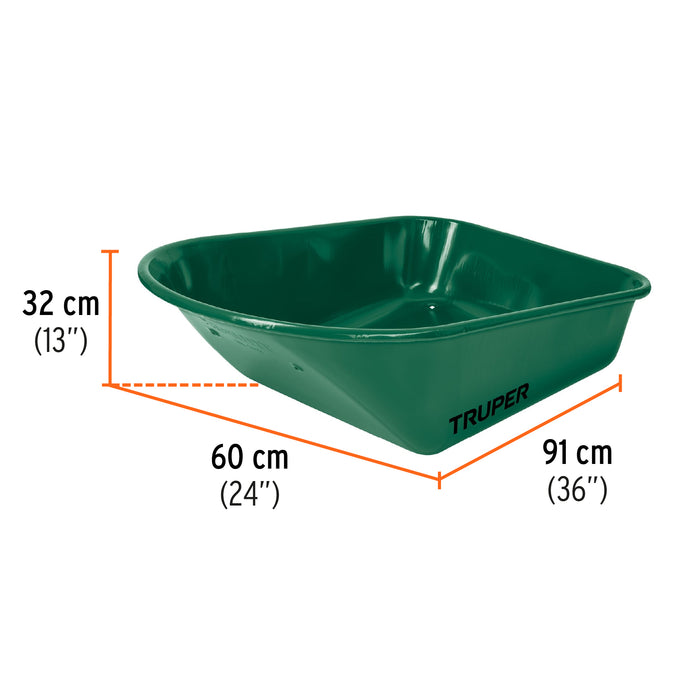 Carretilla 4.75 ft3 Neumática, bastidor tubular, Truper 11761 CAT-55ND