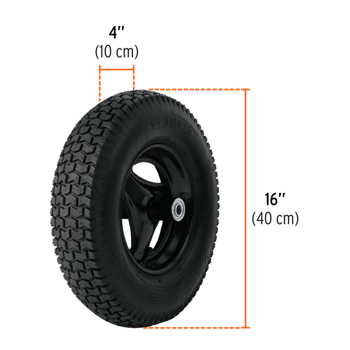 Carretilla 4.75 ft3 Neumática, bastidor tubular, Truper 11761 CAT-55ND