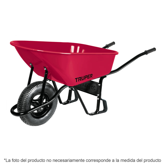 Carretilla 6 ft3 Imponchable, bastidor tubular, Truper 10255 CAT-60FF