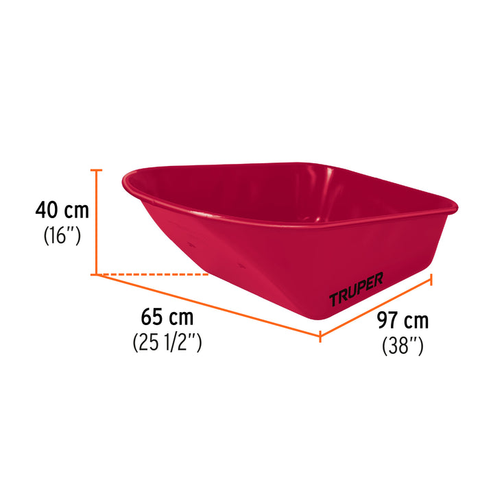 Carretilla 6 ft3 Imponchable, bastidor tubular, Truper 10255 CAT-60FF